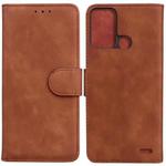 For ZTE Blade A52 Skin Feel Pure Color Flip Leather Phone Case(Brown)