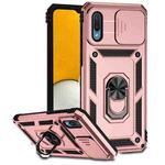 For Samsung Galaxy A02 Sliding Camshield Holder Phone Case(Rose Gold)