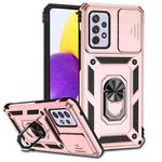 For Samsung Galaxy A72 5G / 4G Sliding Camshield Holder Phone Case(Rose Gold)