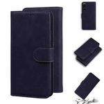 For Sony Xperia 1 III Skin Feel Pure Color Flip Leather Phone Case(Black)
