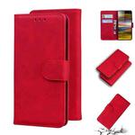 For Sony Xperia 10 Plus Skin Feel Pure Color Flip Leather Phone Case(Red)