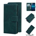 For Sony Xperia L4 Skin Feel Pure Color Flip Leather Phone Case(Green)