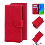 For Huawei P smart 2020 Skin Feel Pure Color Flip Leather Phone Case(Red)