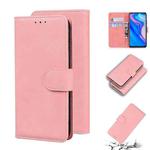 For Huawei P smart Z / Y9 Prime 2019 / Honor 9X Global Skin Feel Pure Color Flip Leather Phone Case(Pink)