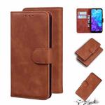 For Huawei Y5 2019 / Honor 8S Skin Feel Pure Color Flip Leather Phone Case(Brown)