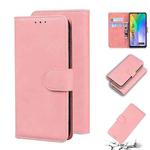 For Huawei Y6p Skin Feel Pure Color Flip Leather Phone Case(Pink)