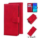 For Huawei P smart 2019 / Honor 10 Lite Skin Feel Pure Color Flip Leather Phone Case(Red)