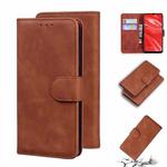 For Huawei P Smart+ 2019 / Enjoy 9s / Honor 20 lite / Honor 20i Skin Feel Pure Color Flip Leather Phone Case(Brown)