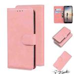 For Huawei P20 lite Skin Feel Pure Color Flip Leather Phone Case(Pink)