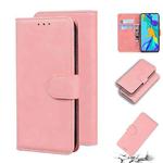 For Huawei P30 Skin Feel Pure Color Flip Leather Phone Case(Pink)