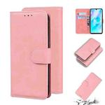 For Huawei P30 lite / nova 4e Skin Feel Pure Color Flip Leather Phone Case(Pink)