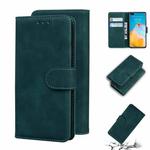 For Huawei P40 Skin Feel Pure Color Flip Leather Phone Case(Green)