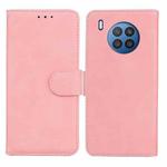 For Huawei nova 8i / Honor 50 Lite Skin Feel Pure Color Flip Leather Phone Case(Pink)
