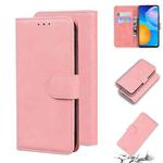 For Huawei P smart 2021 / Y7a Skin Feel Pure Color Flip Leather Phone Case(Pink)