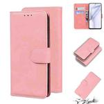 For Huawei P50 Skin Feel Pure Color Flip Leather Phone Case(Pink)