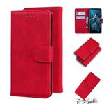 For Huawei nova 5T / Honor 20 Skin Feel Pure Color Flip Leather Phone Case(Red)