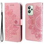 For OPPO Realme GT2 Pro 7-petal Flowers Embossing Pattern Horizontal Flip Leather Case(Rose Gold)