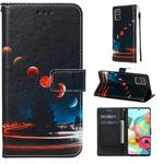 For Galaxy A71 Colored Drawing Pattern Plain Weave Horizontal Flip Leather Case with Holder & Card Slot & Wallet&Lanyard(Stray Earth)