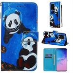For Galaxy S20 Ultra Colored Drawing Pattern Plain Weave Horizontal Flip Leather Case with Holder & Card Slot & Wallet&Lanyard(Undersea Panda)