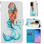 For Galaxy S20 Ultra Colored Drawing Pattern Plain Weave Horizontal Flip Leather Case with Holder & Card Slot & Wallet&Lanyard(Mermaid)