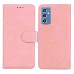 For Samsung Galaxy M52 5G Skin Feel Pure Color Flip Leather Phone Case(Pink)
