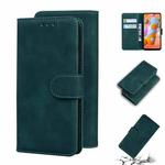 For Samsung Galaxy A11 EU Version Skin Feel Pure Color Flip Leather Phone Case(Green)