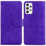 For Samsung Galaxy A23 Skin Feel Pure Color Flip Leather Phone Case(Purple)
