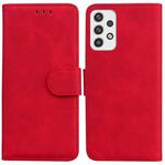 For Samsung Galaxy A23 Skin Feel Pure Color Flip Leather Phone Case(Red)