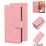 For Samsung Galaxy A32 4G Skin Feel Pure Color Flip Leather Phone Case(Pink)