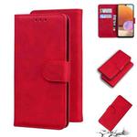 For Samsung Galaxy A32 4G Skin Feel Pure Color Flip Leather Phone Case(Red)