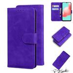 For Samsung Galaxy A32 5G Skin Feel Pure Color Flip Leather Phone Case(Purple)