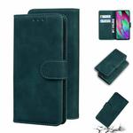 For Samsung Galaxy A40 Skin Feel Pure Color Flip Leather Phone Case(Green)