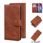 For Samsung Galaxy A40 Skin Feel Pure Color Flip Leather Phone Case(Brown)