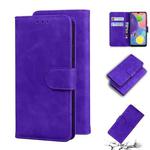 For Samsung Galaxy A70 / A70s Skin Feel Pure Color Flip Leather Phone Case(Purple)