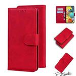For Samsung Galaxy A71 5G Skin Feel Pure Color Flip Leather Phone Case(Red)