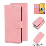 For Samsung Galaxy M30s / M21 Skin Feel Pure Color Flip Leather Phone Case(Pink)