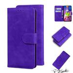 For Samsung Galaxy M51 Skin Feel Pure Color Flip Leather Phone Case(Purple)