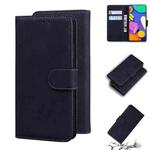 For Samsung Galaxy M62 / F62 Skin Feel Pure Color Flip Leather Phone Case(Black)