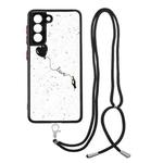 For Samsung Galaxy S22+ 5G Starry Sky Epoxy TPU Phone Case with Neck Lanyard(Love)
