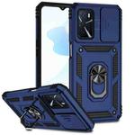 For OPPO A16 Sliding Camshield Holder Phone Case(Blue)