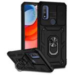 For Motorola Moto G Pure Sliding Camshield Holder Phone Case(Black)