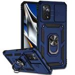 For Xiaomi Poco X4 Pro 5G Sliding Camshield Holder Phone Case(Blue)
