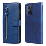 For OPPO Realme 9i/A36 4G/A96 4G/K10 4G/A76 4G / A36 4G / A76 4G(Global) Fashion Calf Texture Zipper Horizontal Flip Leather Case(Blue)