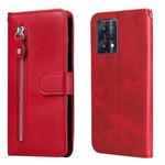 For OPPO Realme 9 Pro/Realme V25 Fashion Calf Texture Zipper Horizontal Flip Leather Case(Red)