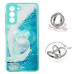For Samsung Galaxy S22+ 5G Starry Sky Epoxy TPU Phone Case with Ring Holder(Waves)