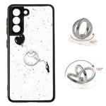 For Samsung Galaxy S22+ 5G Starry Sky Epoxy TPU Phone Case with Ring Holder(Heart)