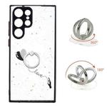For Samsung Galaxy S22 Ultra 5G Starry Sky Epoxy TPU Phone Case with Ring Holder(Heart)