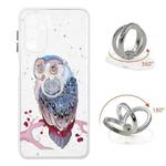 For Samsung Galaxy A13 5G Starry Sky Epoxy TPU Phone Case with Ring Holder(Owl)