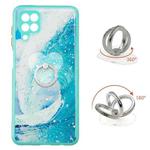 For Samsung Galaxy A22 4G Starry Sky Epoxy TPU Phone Case with Ring Holder(Waves)