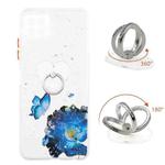 For Samsung Galaxy A22 5G Starry Sky Epoxy TPU Phone Case with Ring Holder(Blue Butterfly)